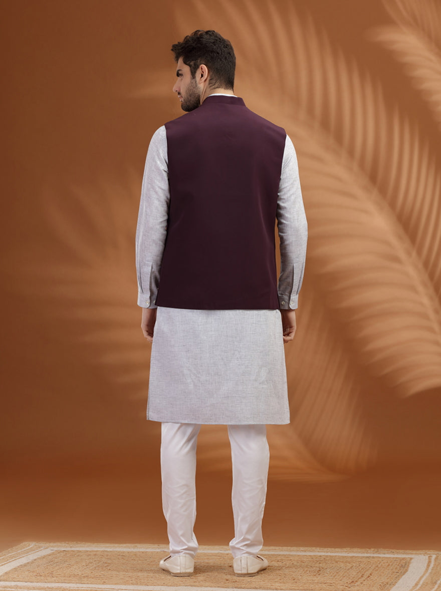 Wine Solid Waistcoat | Greenfibre