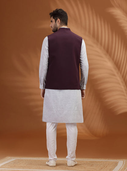 Wine Solid Waistcoat | Greenfibre