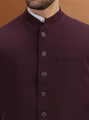Wine Solid Waistcoat | Greenfibre