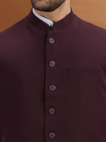 Wine Solid Waistcoat | Greenfibre
