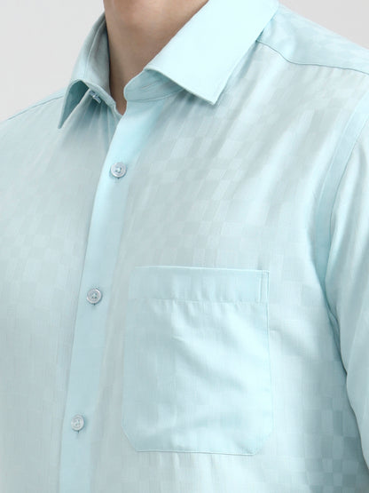 Sky Blue Solid Regular Fit Formal Shirt | JadeBlue