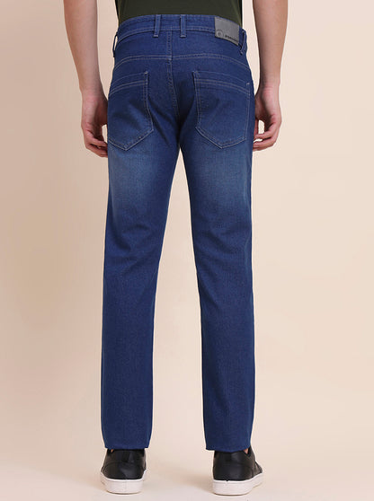 Light Denim Blue Solid Narrow Fit Jeans | Greenfibre