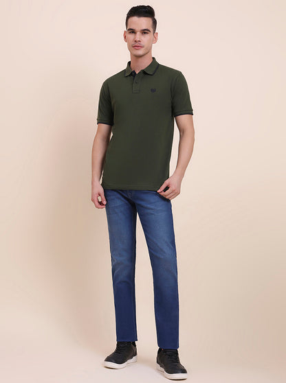 Light Denim Blue Solid Narrow Fit Jeans | Greenfibre