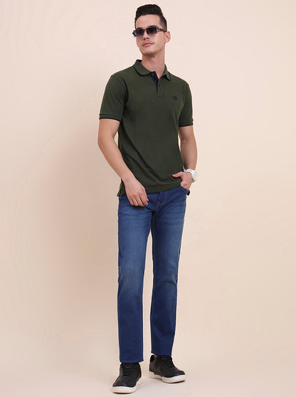 Light Denim Blue Solid Narrow Fit Jeans | Greenfibre