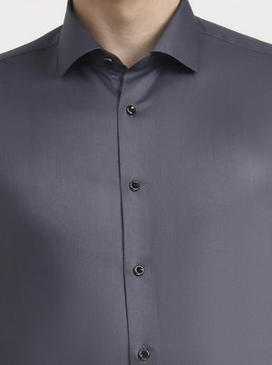Grey Solid Slim Fit Party Wear Shirt | Wyre