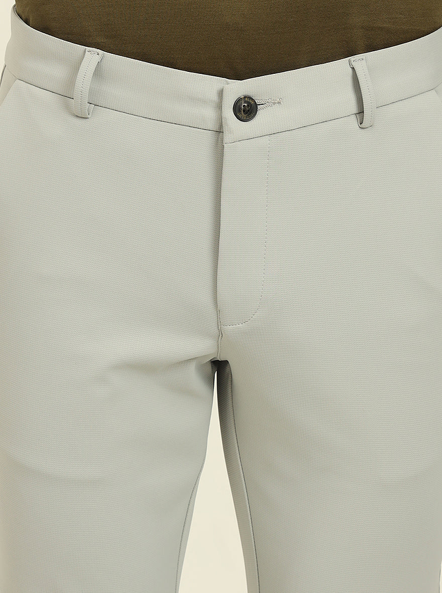 Light Grey Solid Venice Fit Casual Trouser | JadeBlue