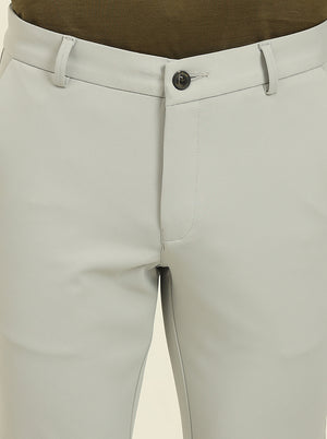 Light Grey Solid Venice Fit Casual Trouser | JadeBlue