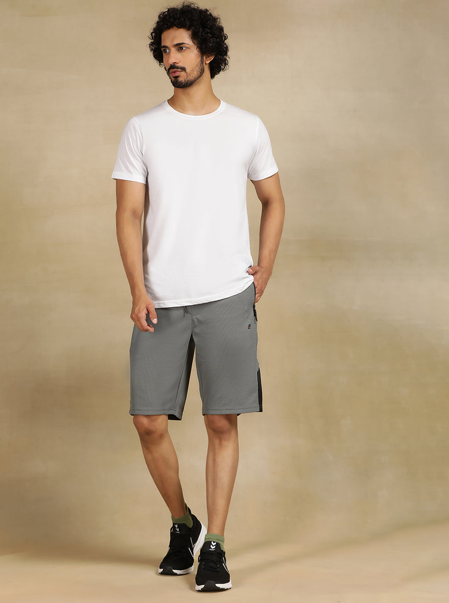 Mid Grey Solid Slim Fit Shorts | Jade Play