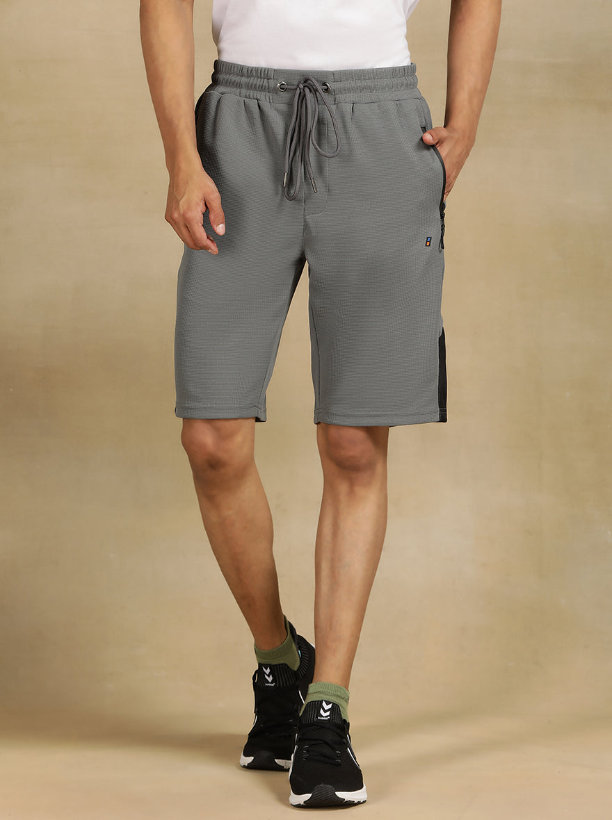 Mid Grey Solid Slim Fit Shorts | Jade Play