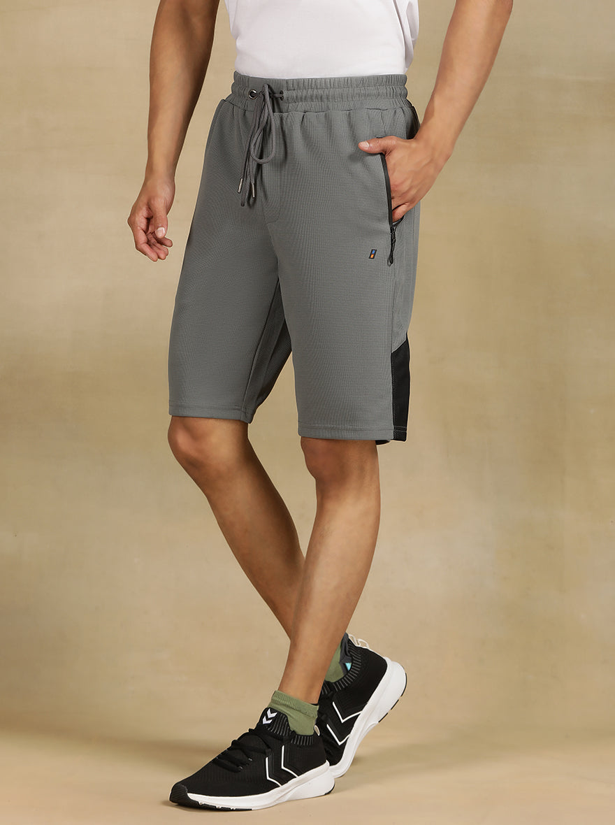 Mid Grey Solid Slim Fit Shorts | Jade Play