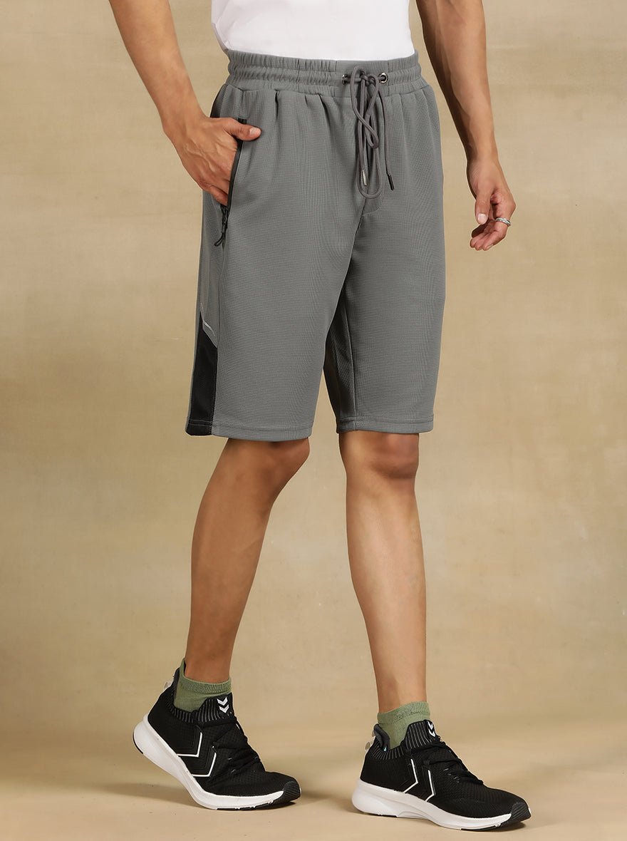 Mid Grey Solid Slim Fit Shorts | Jade Play