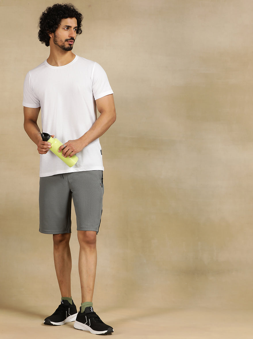 Mid Grey Solid Slim Fit Shorts | Jade Play