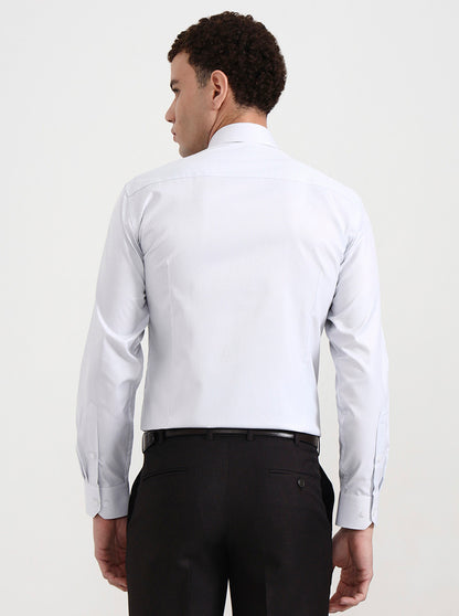 Grey Solid Slim Fit Formal Shirt | Greenfibre
