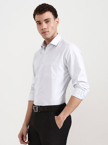 Grey Solid Slim Fit Formal Shirt | Greenfibre