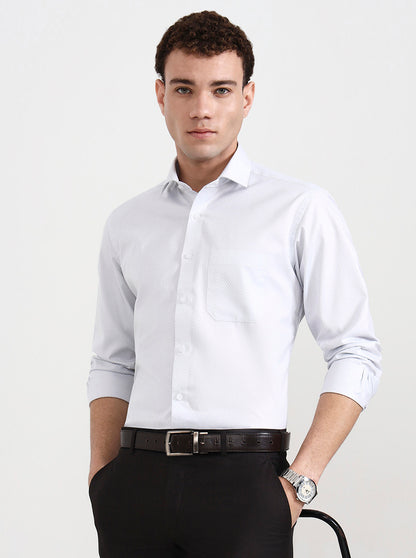 Grey Solid Slim Fit Formal Shirt | Greenfibre