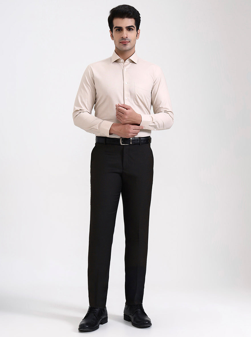 Fawn Solid Slim Fit Formal Shirt | Metal
