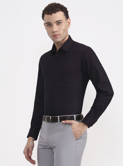 Wine Solid Regular Fit Formal Shirt | JadeBlue