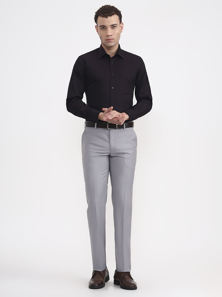 Wine Solid Regular Fit Formal Shirt | JadeBlue