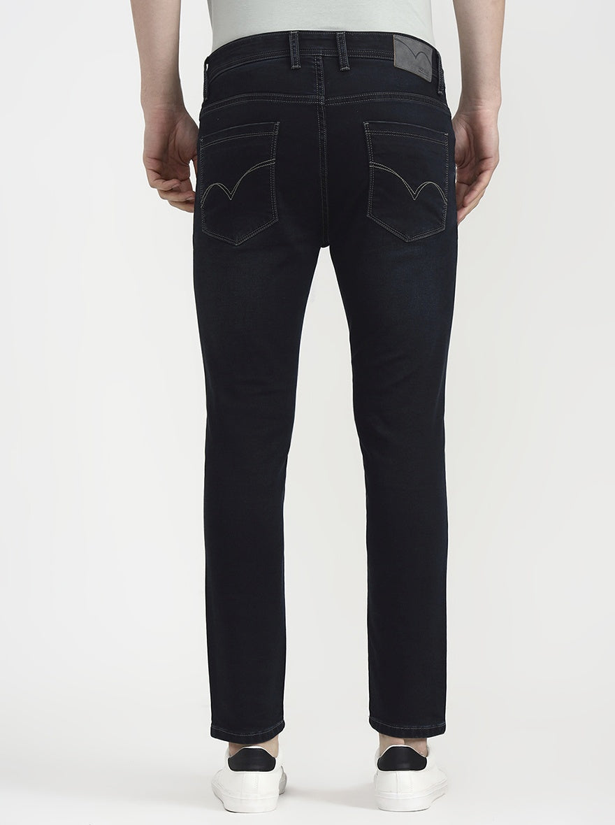 Deep Indigo Blue Solid Rider Fit Jeans | JadeBlue