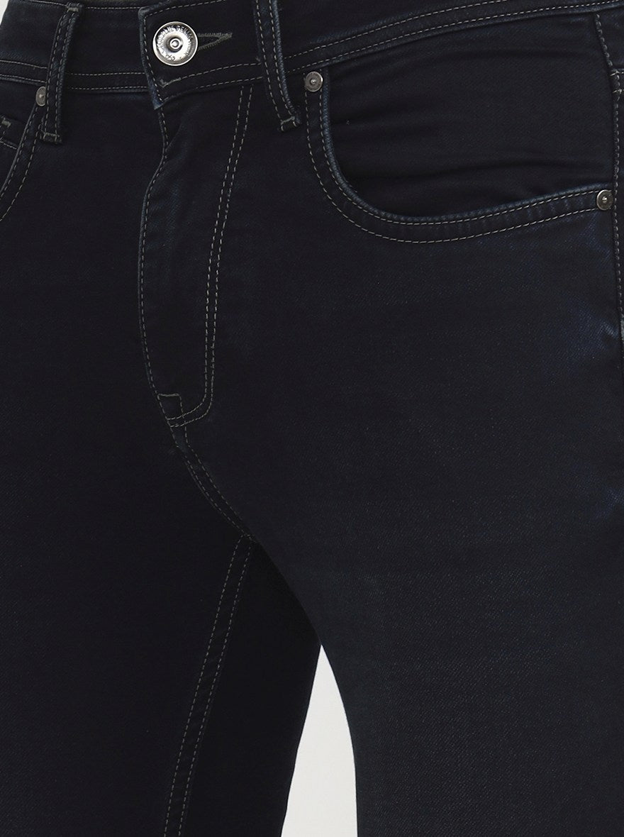 Deep Indigo Blue Solid Rider Fit Jeans | JadeBlue