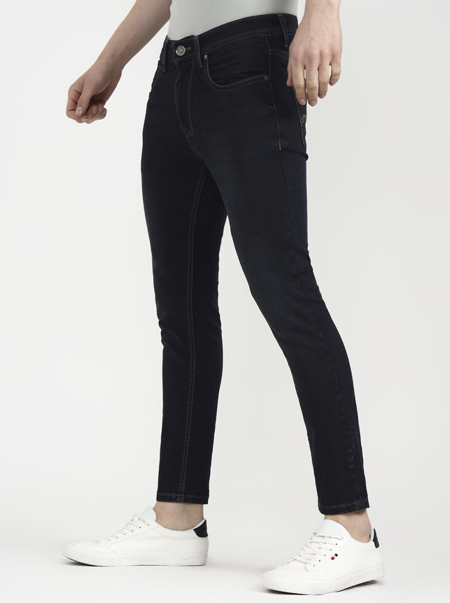 Deep Indigo Blue Solid Rider Fit Jeans | JadeBlue