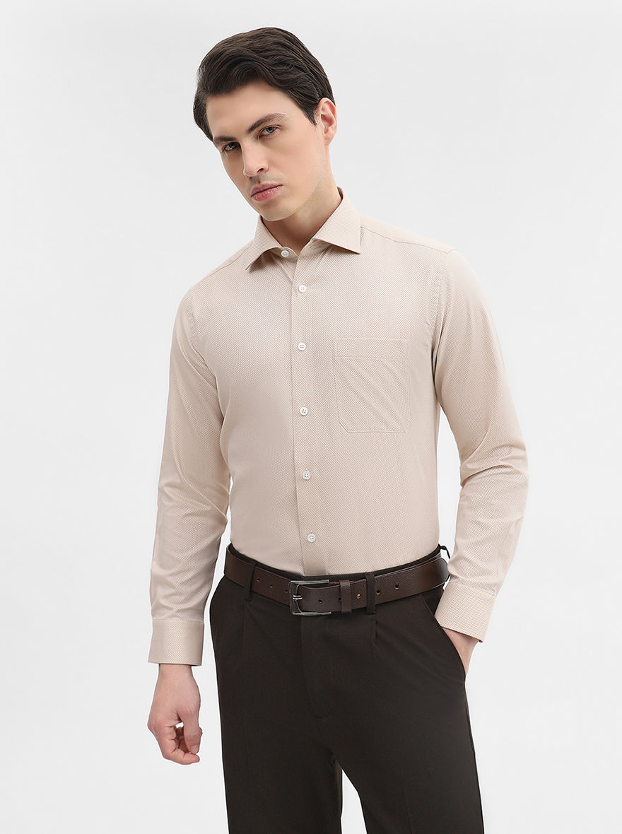Fawn Solid Slim Fit Formal Shirt | Metal
