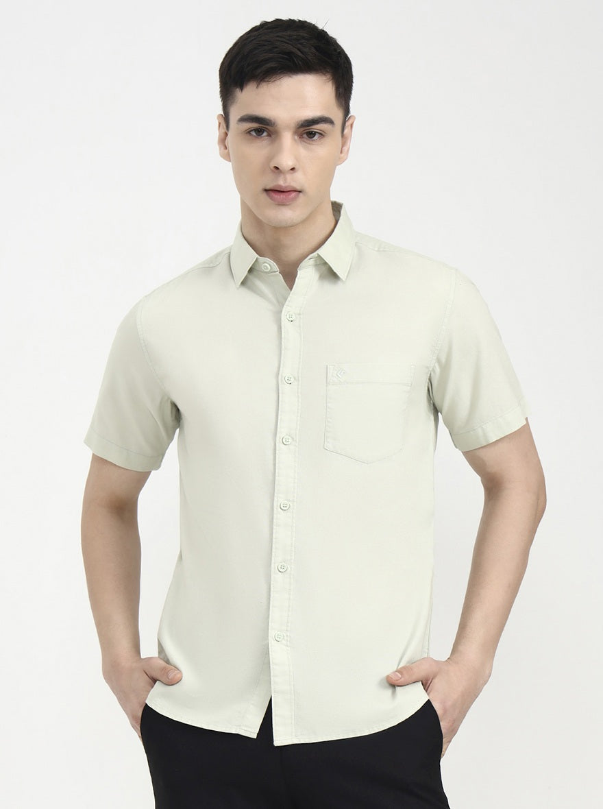 Pista Solid Slim Fit Casual Shirt | Greenfibre