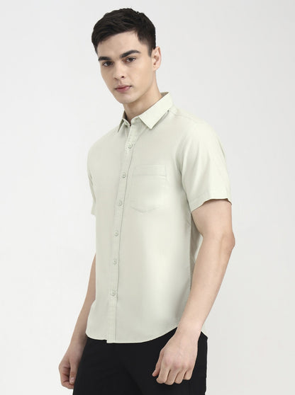 Pista Solid Slim Fit Casual Shirt | Greenfibre