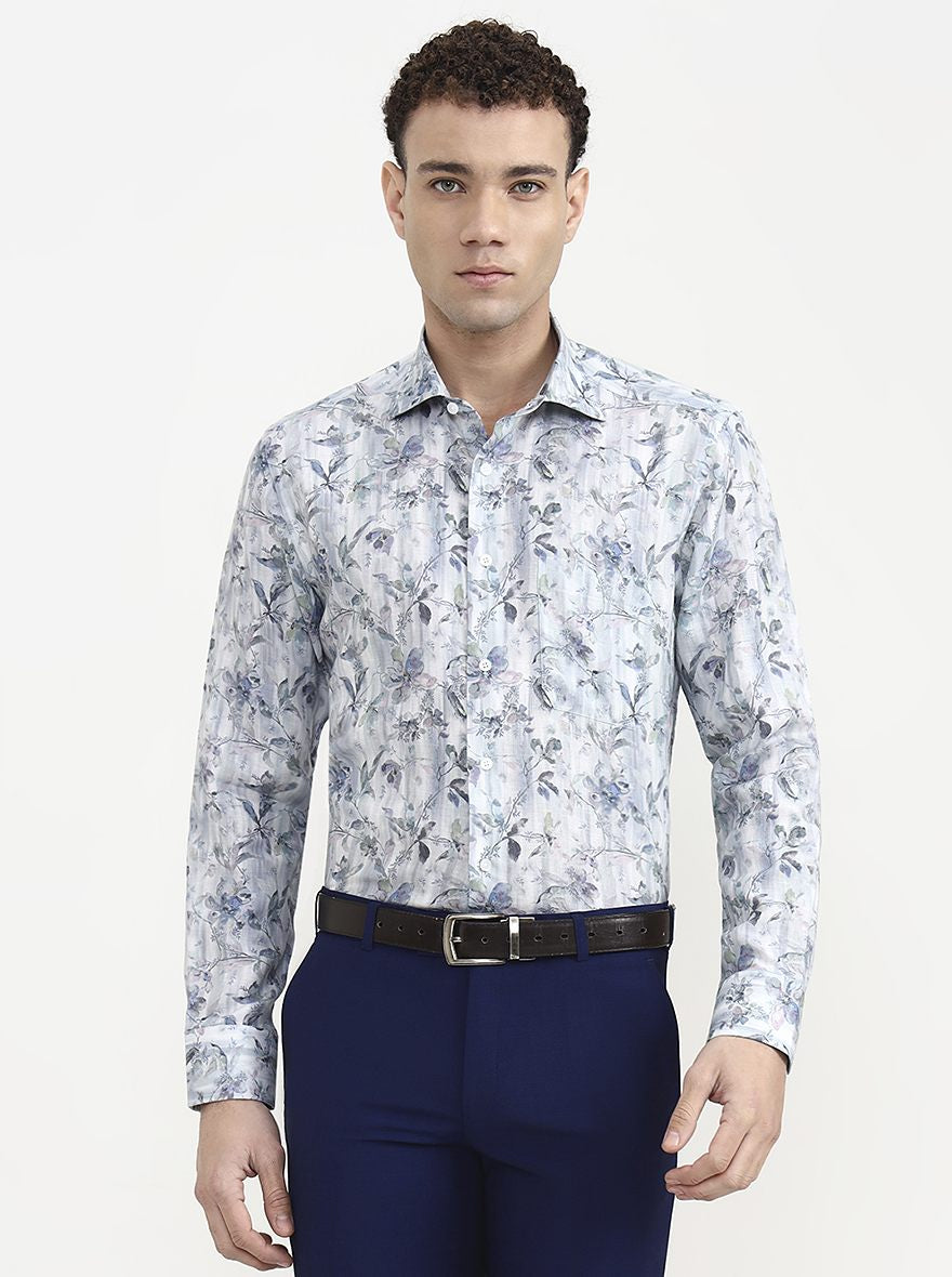 Multicolor Printed Slim Fit Formal Shirt | JadeBlue Super Luxe