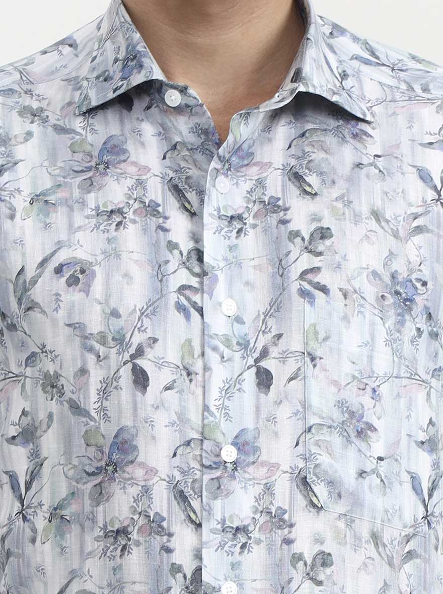 Multicolor Printed Slim Fit Formal Shirt | JadeBlue Super Luxe