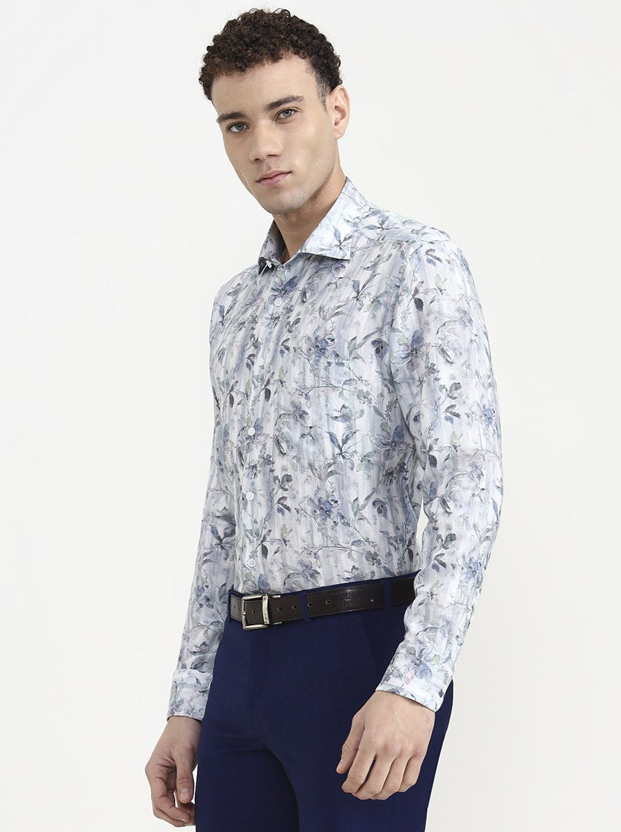 Multicolor Printed Slim Fit Formal Shirt | JadeBlue Super Luxe