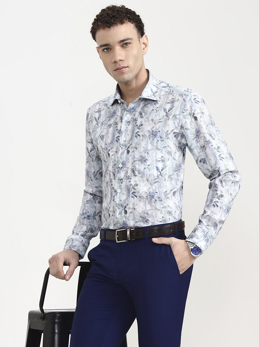 Multicolor Printed Slim Fit Formal Shirt | JadeBlue Super Luxe