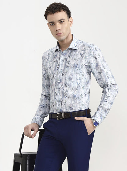 Multicolor Printed Slim Fit Formal Shirt | JadeBlue Super Luxe
