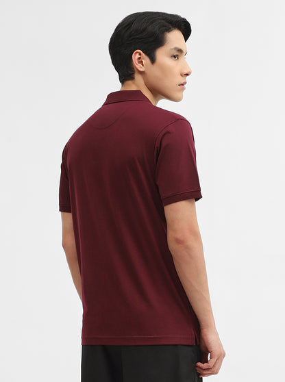 Wine Solid Slim Fit Polo T-Shirt | Greenfibre