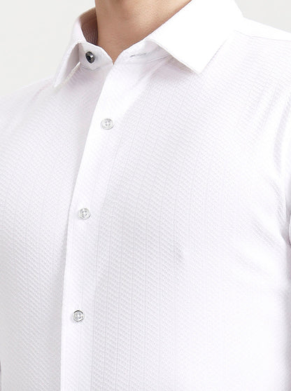 White Solid Slim Fit Party Wear Shirt | Wyre