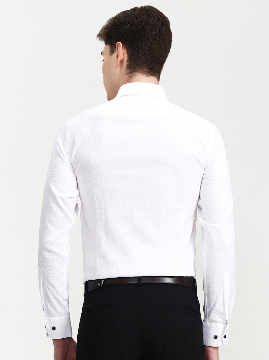 White Solid Slim Fit Party Wear Shirt | Wyre