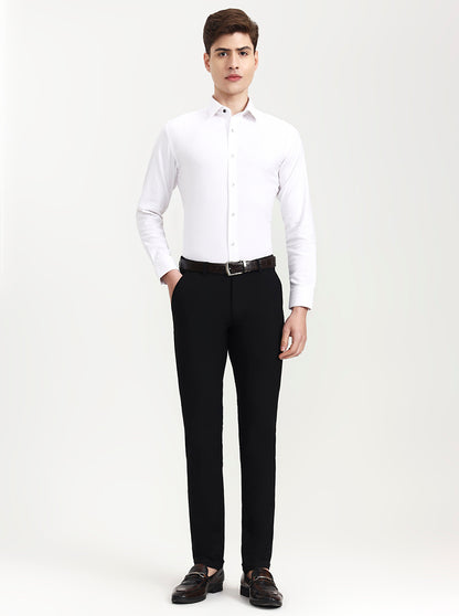 White Solid Slim Fit Party Wear Shirt | Wyre