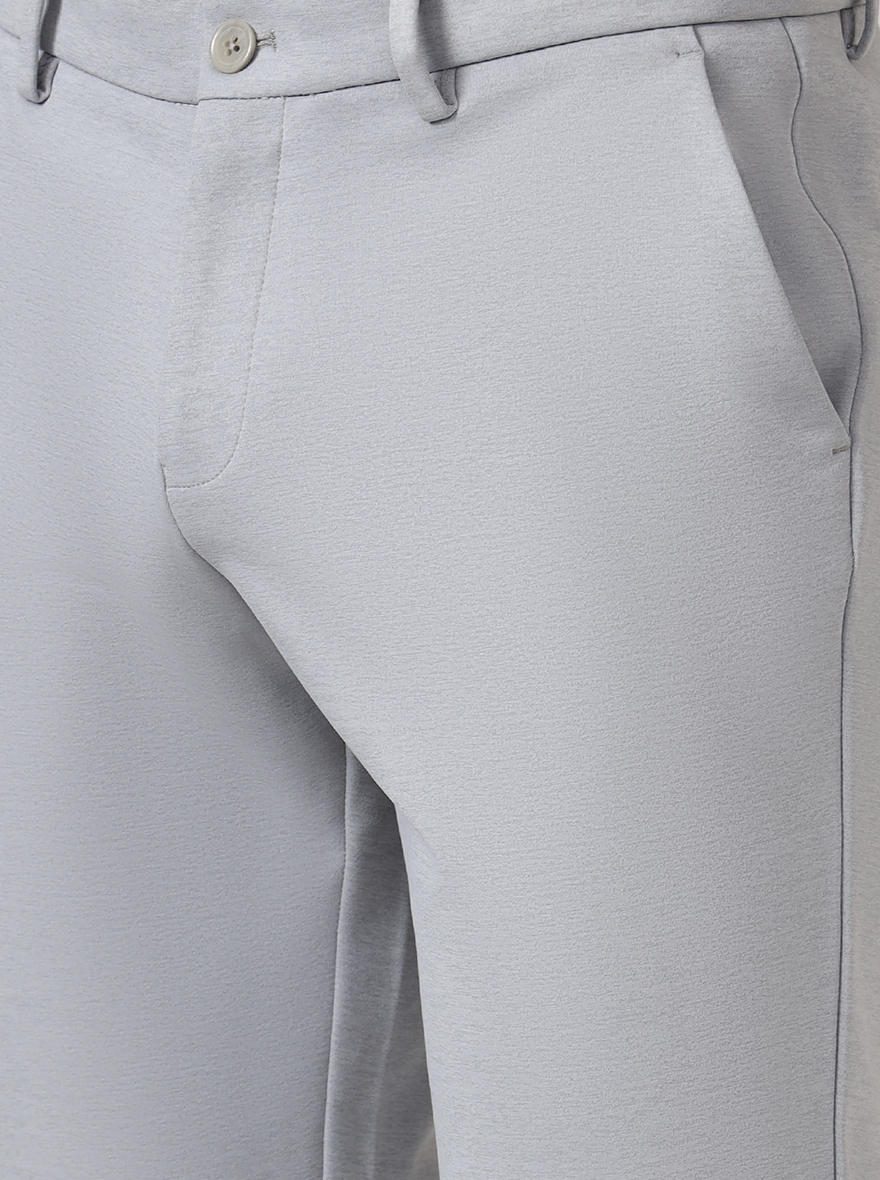 Grey Solid Venice Fit Casual Trouser | JadeBlue