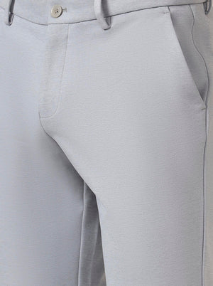Grey Solid Venice Fit Casual Trouser | JadeBlue
