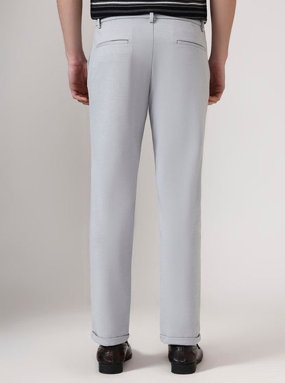 Grey Solid Venice Fit Casual Trouser | JadeBlue