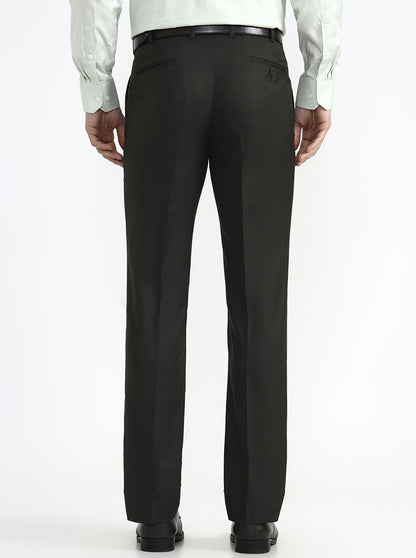 Green Solid Slim Fit Formal Trouser | JadeBlue