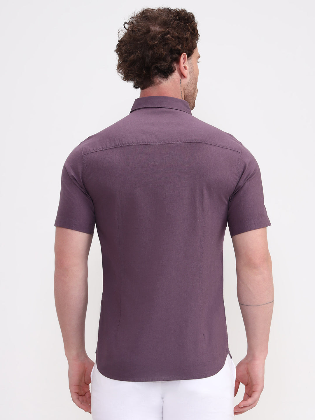 Voilet Solid Slim Fit Casual Shirt | Greenfibre