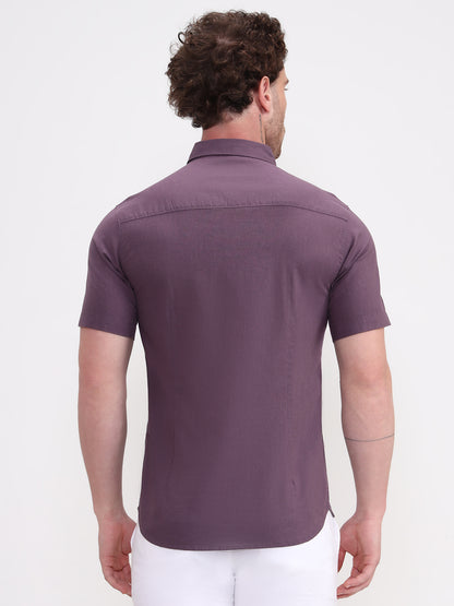 Voilet Solid Slim Fit Casual Shirt | Greenfibre