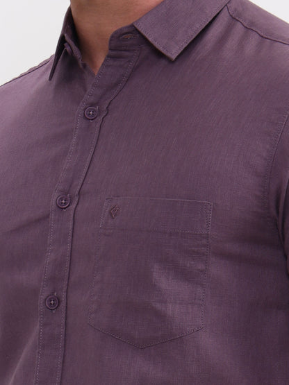 Voilet Solid Slim Fit Casual Shirt | Greenfibre