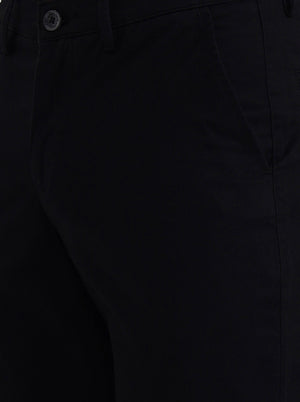 Black Solid Neo Fit Casual Trouser | Greenfibre
