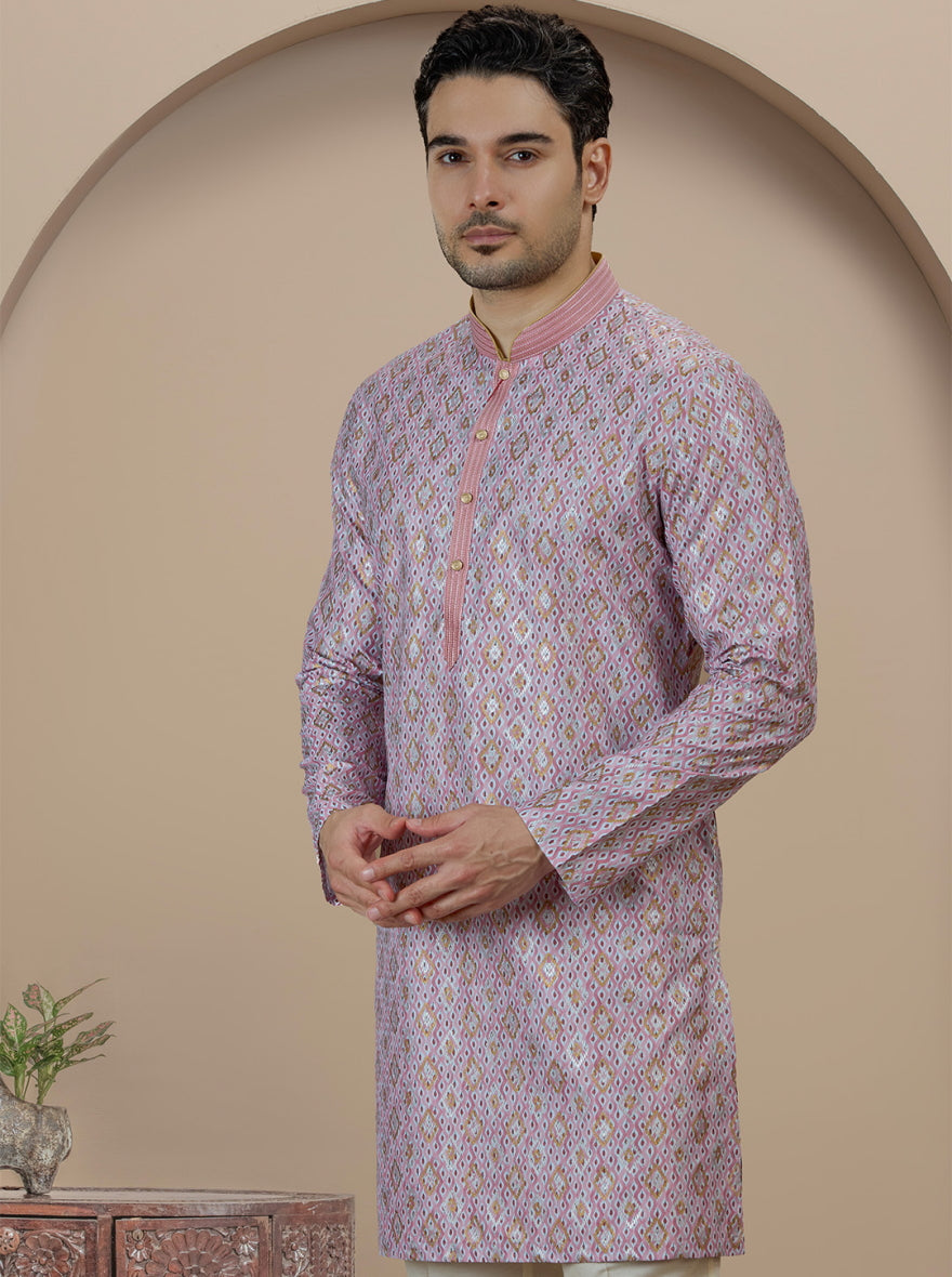 Pink Printed Kurta Pajama | Virasana