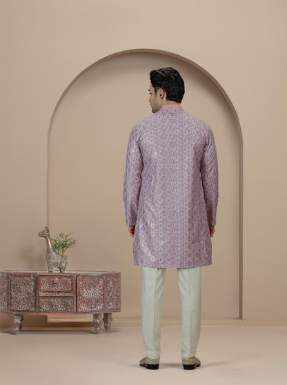 Pink Printed Kurta Pajama | Virasana