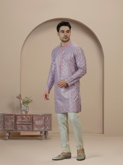 Pink Printed Kurta Pajama | Virasana