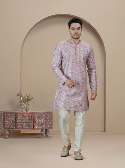 Pink Printed Kurta Pajama | Virasana