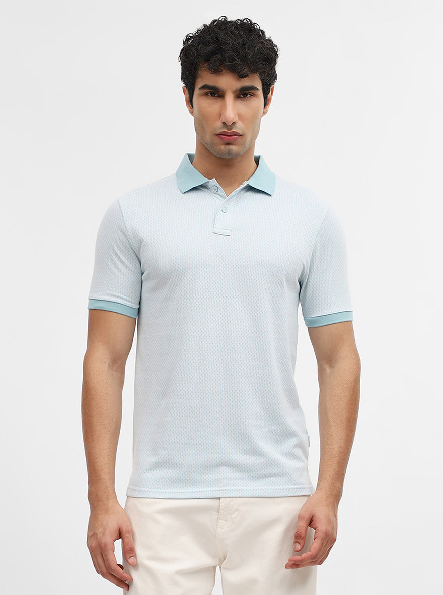Aquatc Jacquard Slim Fit Polo T-Shirt | Greenfibre